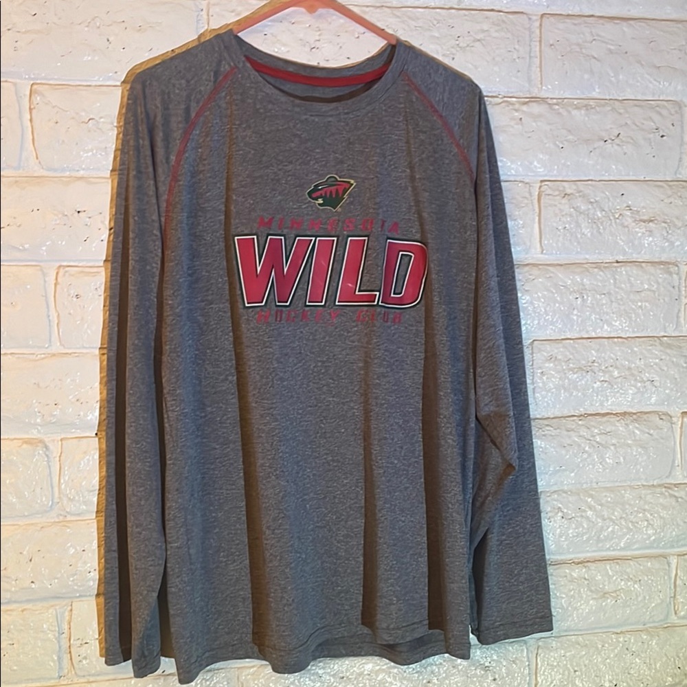 Men’s NHL Minnesota Wild Grey Long Sleeve Dri-Fit Shirt (Missing Tag)